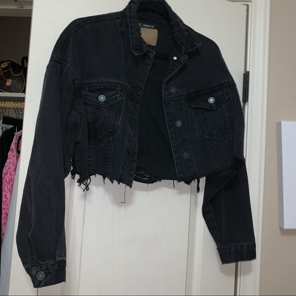 black jean jacket